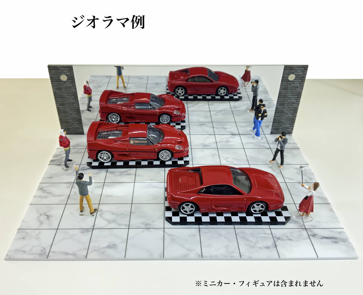 アクリルケース付き ジオラマセット アルミホイール タイヤ ショップ風 1/64 応接セット 背面ミラー　送料無料_画像3