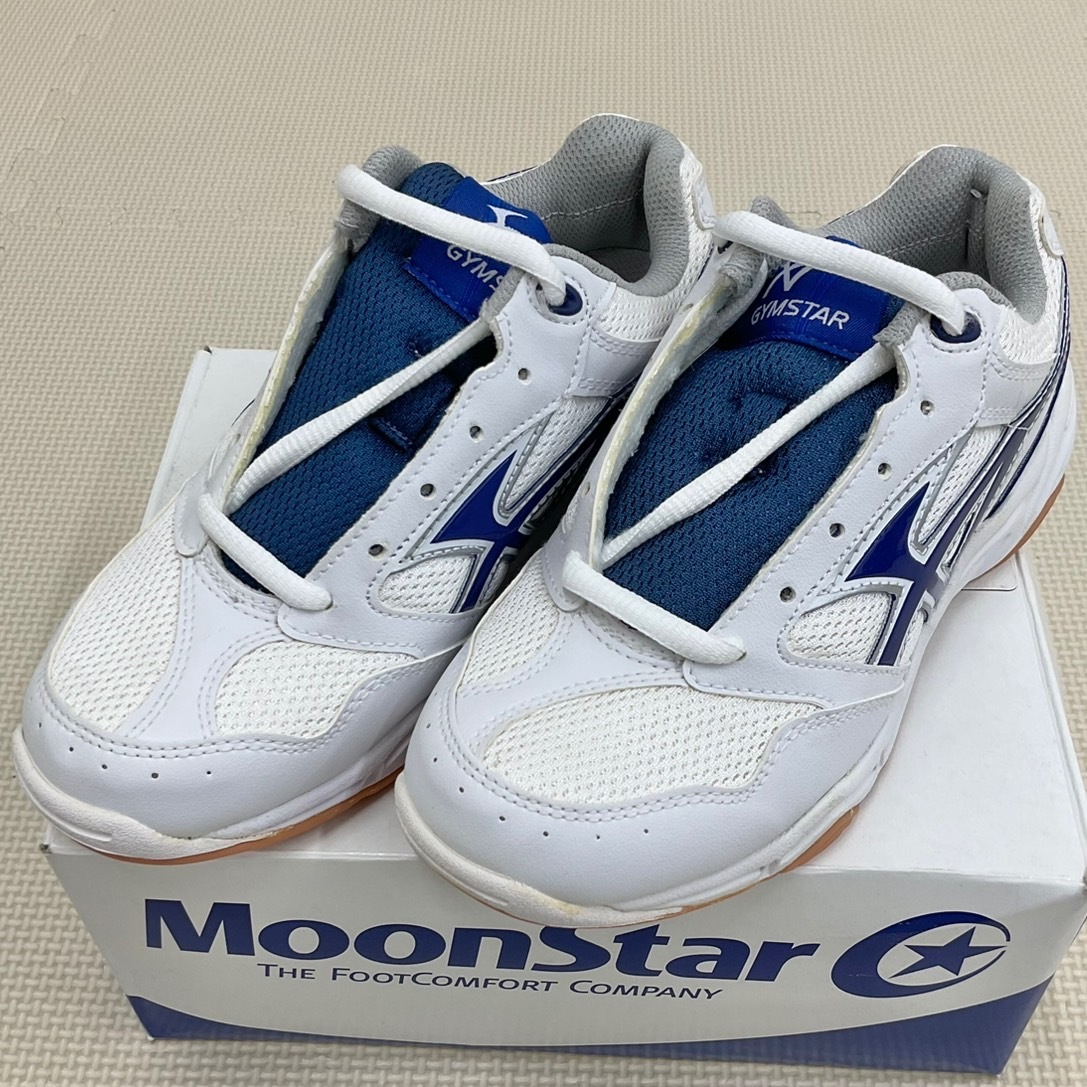 ( new goods ) * moon Star *moonSTAR*24.0cm* Jim Star 18* white / navy * physical training pavilion shoes * sport shoes * indoor shoes * interior put on footwear *