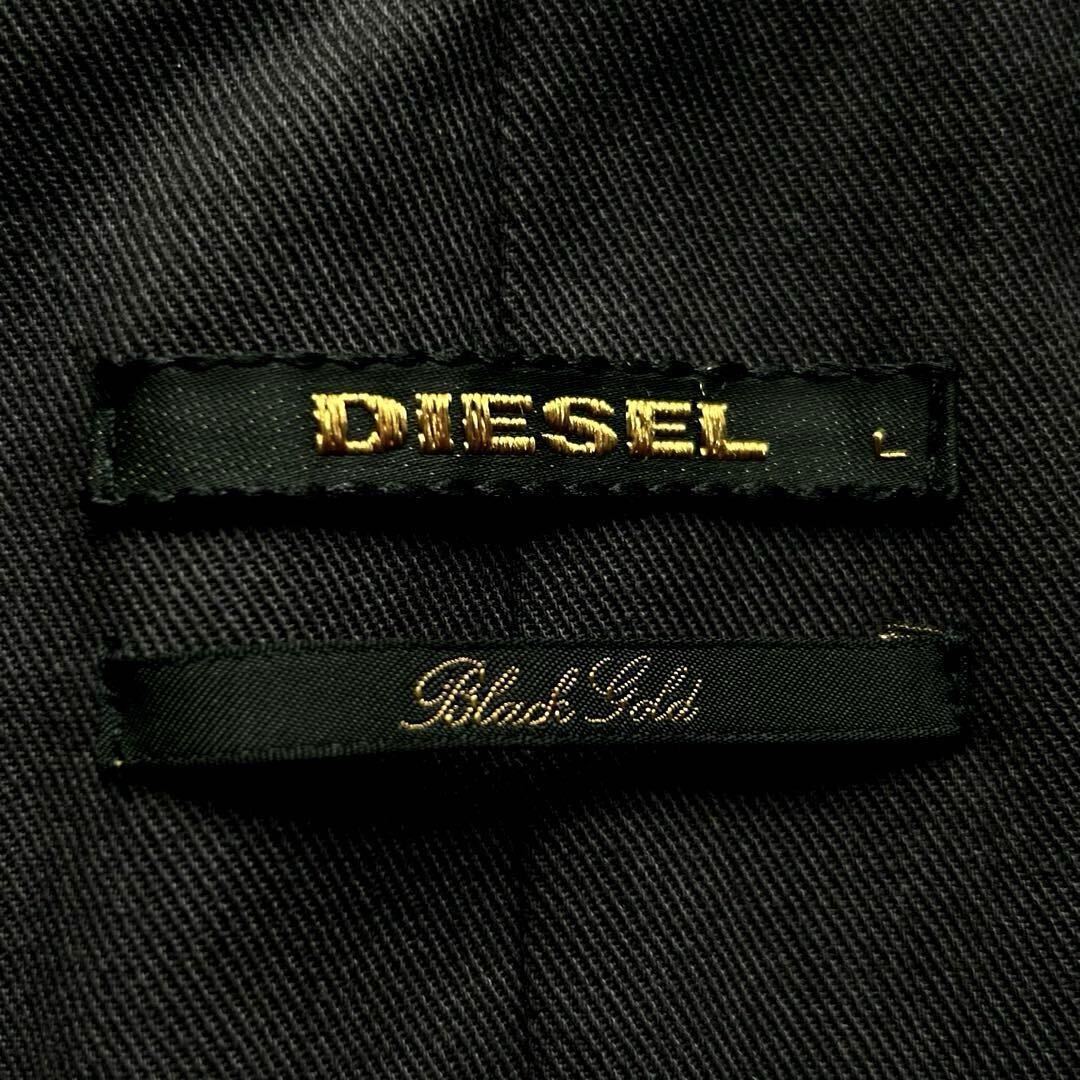 DIESEL ★麻混★ 千鳥格子 ディーゼル BLACK GOLD ブラックゴールド テーラードジャケット リネン混 ひも付き 白 ホワイト 黒 ブラック L_画像5