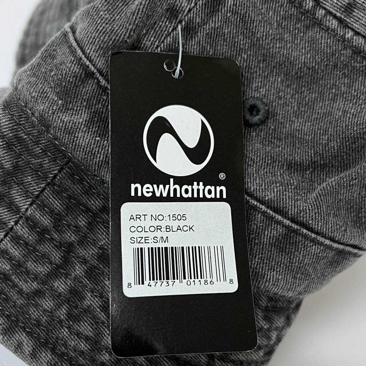 新品 タグ付き 4個 NEWHATTAN デニム バケットハット ブラック S/M ニューハッタン 帽子 無地 アウトドア 男女兼用 まとめ売り noca0353-FS_画像4