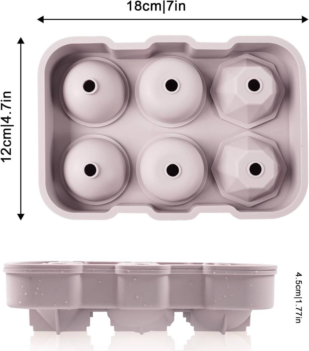 製氷皿 製氷 AUDASO 食品級シリコン製 蓋付き 氷作る容器 アイスキューブ 製氷器 大きい氷 アイストレー ウイスキー シリ_画像3