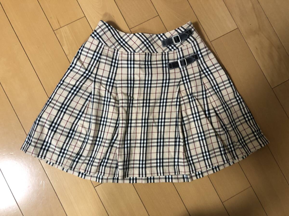 送料込 バーバリー BURBERRY LONDON スカート 160A 三陽商会 チェック アジャスター付_画像1