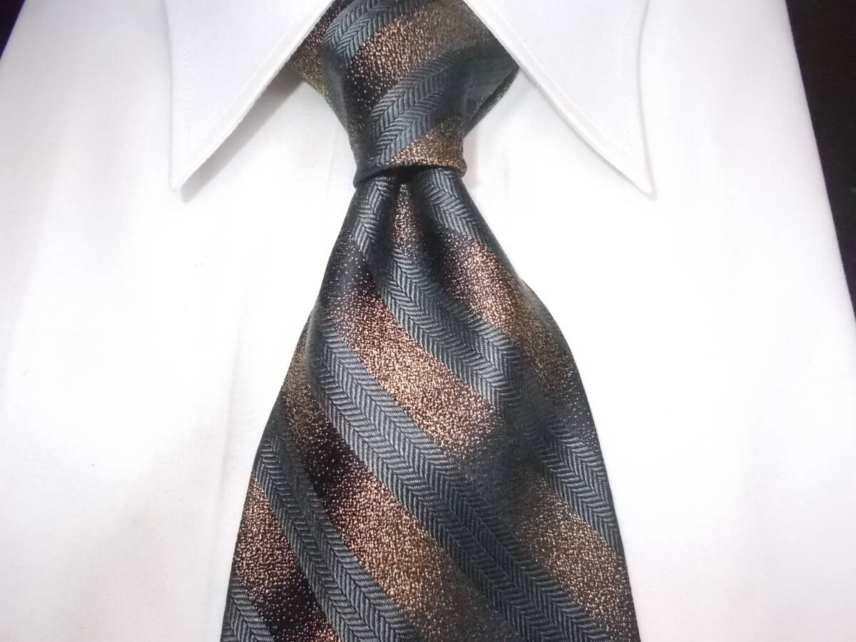 a40*Calvin Klein necktie * Calvin Klein necktie silk made in Japan ARA commercial firm stripe 6C