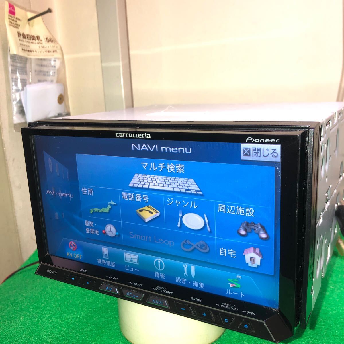 動作確認カロッツェリア AVIC-ZH77HDDナビ 地図2021年 地デジフルセグ Bluetooth内蔵 CD DVD再生OKの画像3