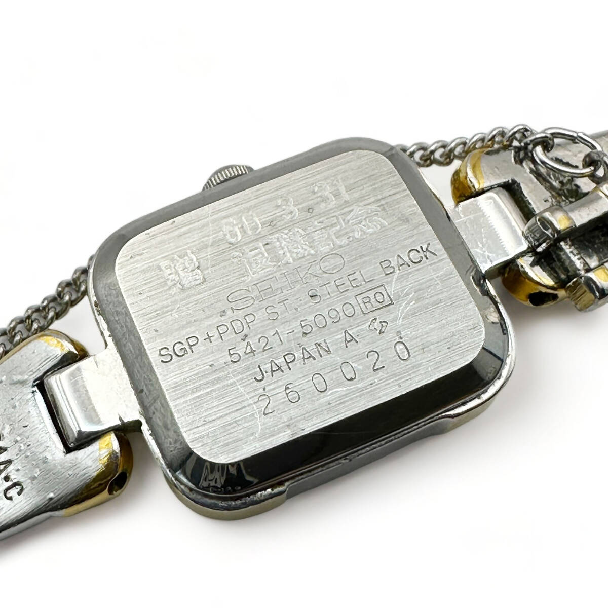 T515 ヴィンテージ SEIKO セイコー クオーツ ブレスレット 腕時計 5421-5090 ブラウン系文字盤 レディース _画像4