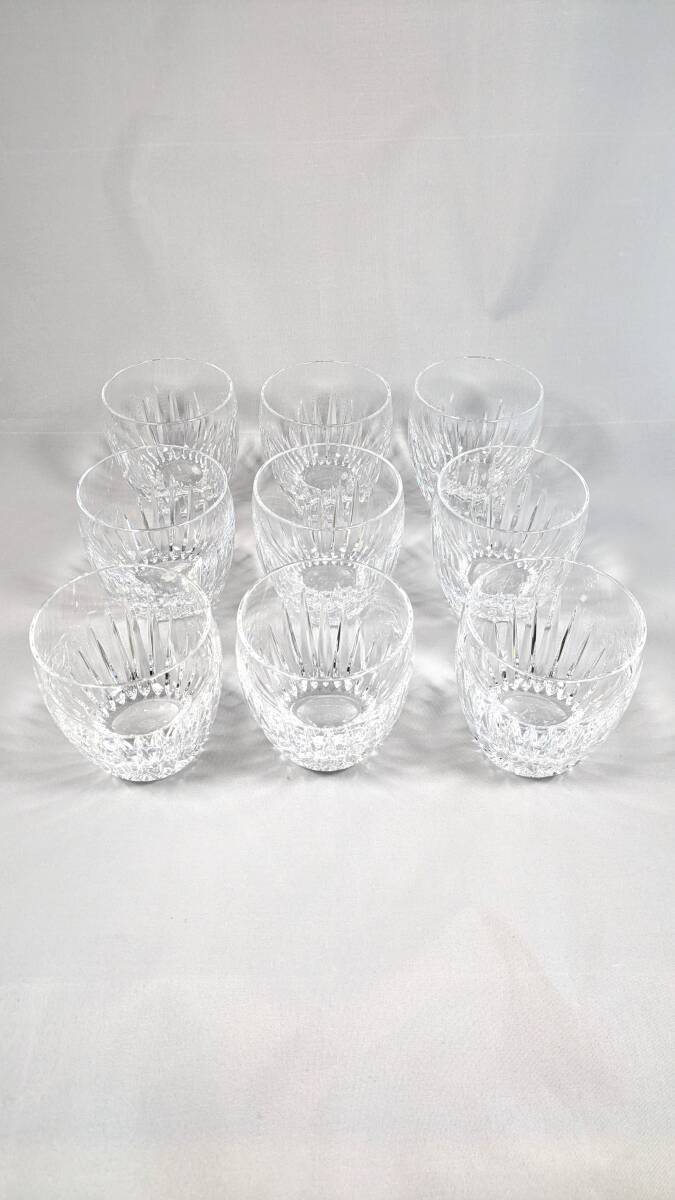 【USED】Baccarat MASSENA TUMBLER バカラ グラス マッセナ タンブラー オールドファッション ロックグラス9客セット_画像1