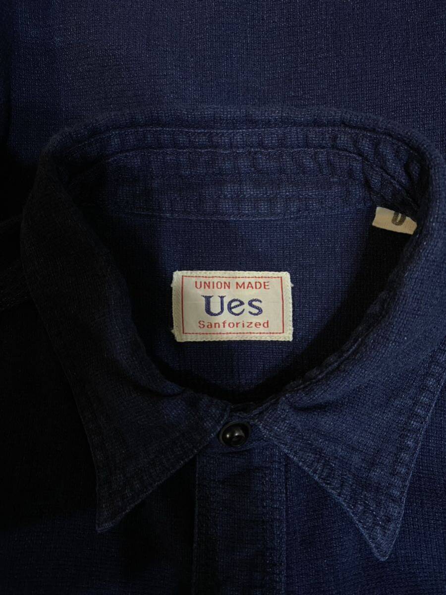 UES ウエス ワークシャツ　インディゴ　サイズ0 日本製_画像4