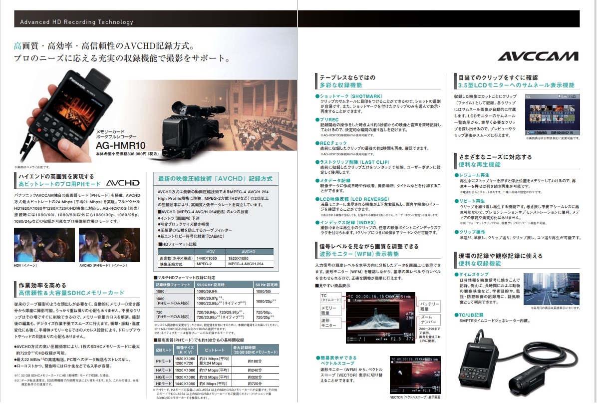 【美品】HD-SDI入力SDカード記録 Panasonic　AG-HMR10A　AVCHDポータブルレコーダー 一式_画像8