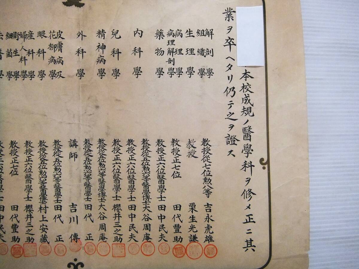 明治35年 長崎医学専門学校 医学科 卒業証書 証明書_画像2