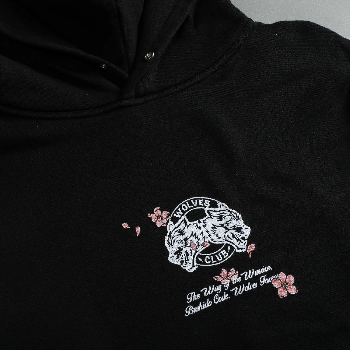 Darc Sport WOLVES CLUB THROUGH CHERRY BLOSSOMS PIERCE HOODIE BLACK L ダルクスポーツ ウルフクラブ チェリーブロッサム パーカー 黒 桜_※イメージ画像④