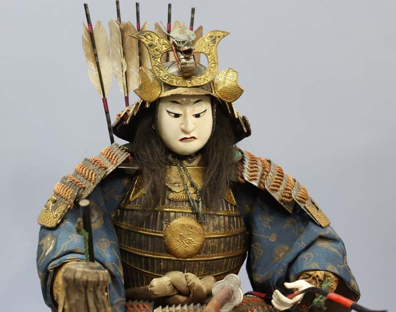 # prompt decision # Edo era large source Yoshitsune Boys' May Festival dolls No.6 helmet ... height 54cm.. eyes . person doll 