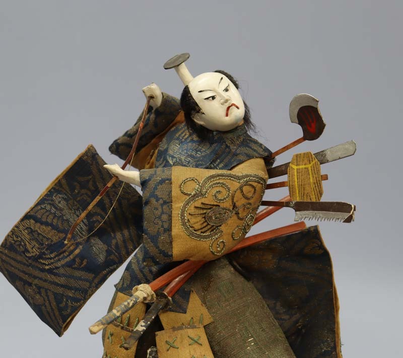 ■即決■ 江戸時代 竹田人形 総高33cm 弓持ち 侍 武者人形_画像1