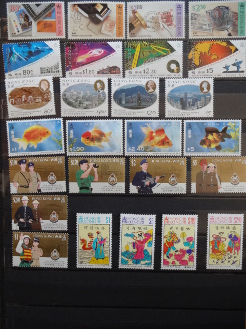香港 ＨＯＮＧ ＫＯＮＧ 記念切手未使用。1992年切手、1993年科学、ＱＥ２、金魚、1994年ポリス、伝統フェス。 各完 26種の画像1