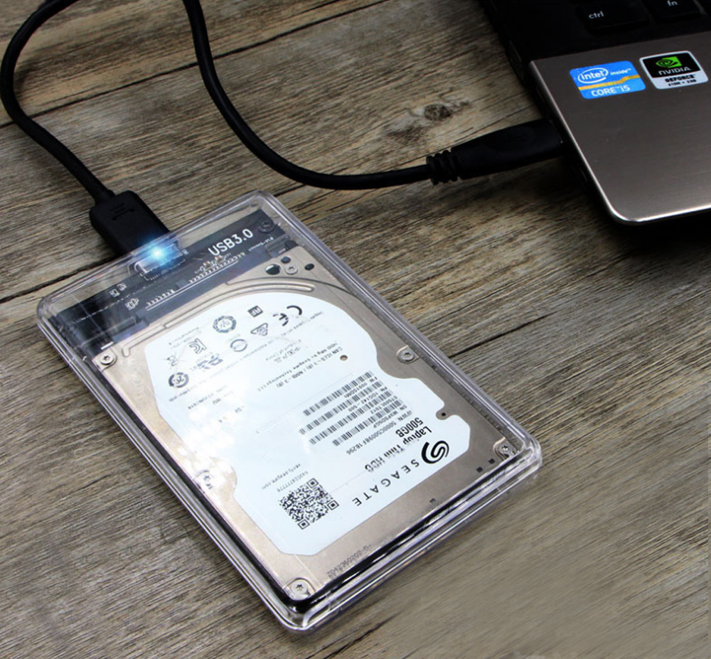 「送料無料」HDD クリアーケース 2.5インチ SATA USB3.0 対応、超高速な転送速度を実現！6TB 対応 p50_BSクリアー 外付 HDケース