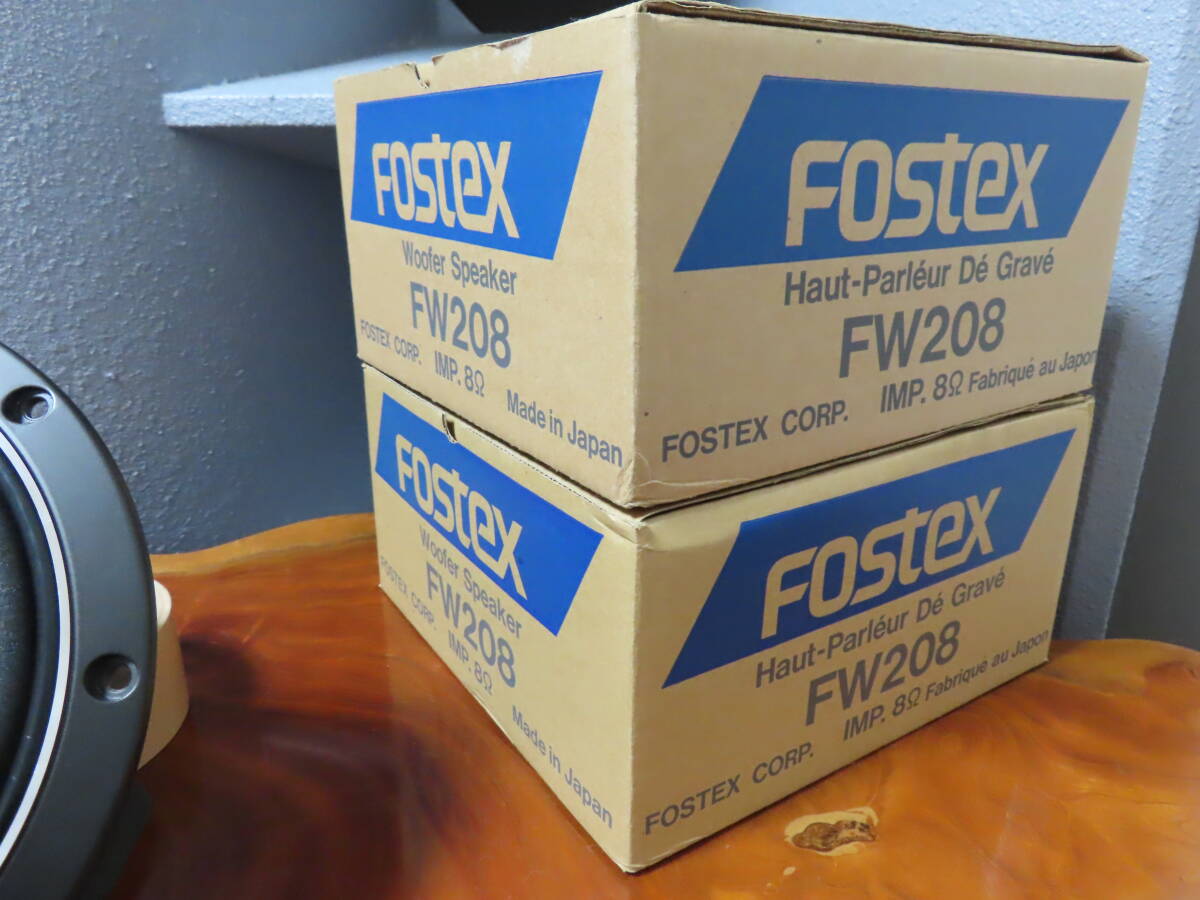 美品　FOSTEX　FW208　エッジ張替え済み　8インチウーファー　動作品　ペア　元箱付き【C-964】tone quality_画像10