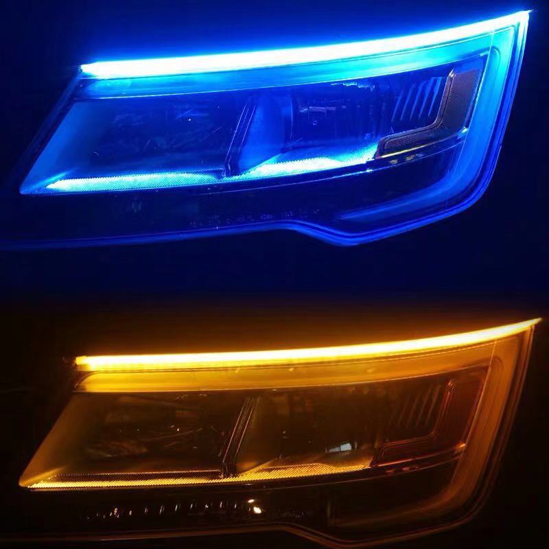 24V専用　薄さ3mm シーケンシャル ウィンカー 流れるウィンカー LED シリコンチューブ ブルー/アンバー (ホワイトも選択可能）60cm 2本._画像1