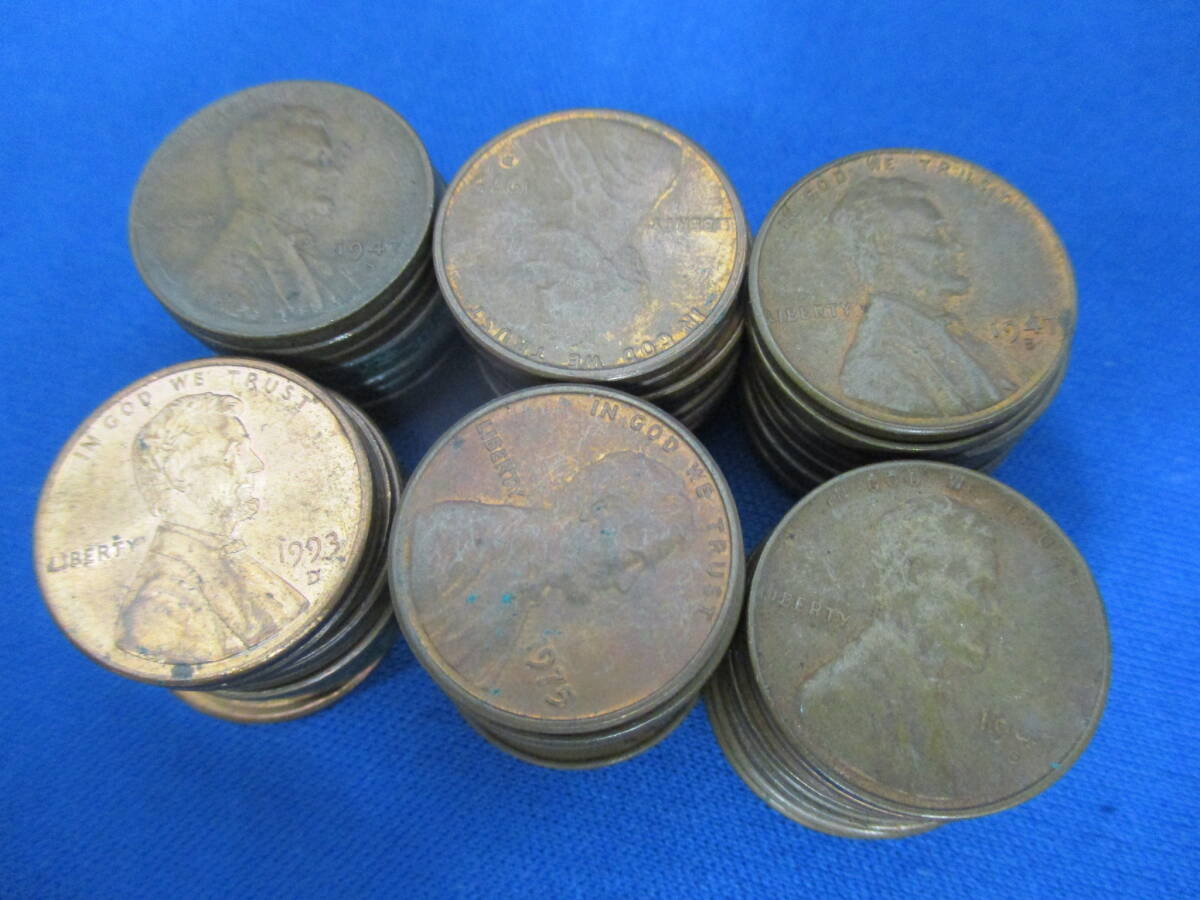 アメリカ合衆国 1セント 59枚まとめて リンカーン USA 貨幣 外貨 海外 コイン 古銭 「＃1519」_画像1