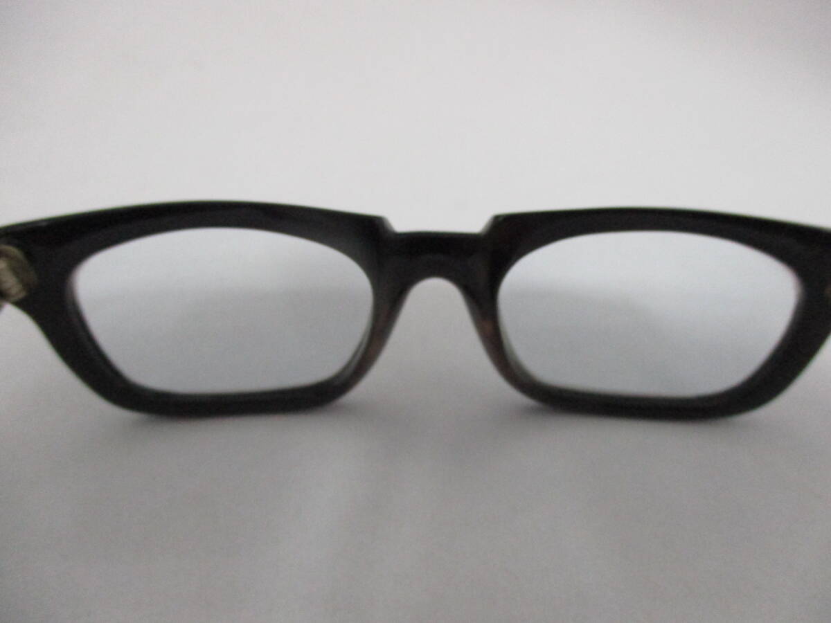 本べっ甲（本物）鼈甲 メガネ 眼鏡フレーム/レンズ度入り　総重量約35.0ｇ　クリップ付き 「＃1653」_画像5