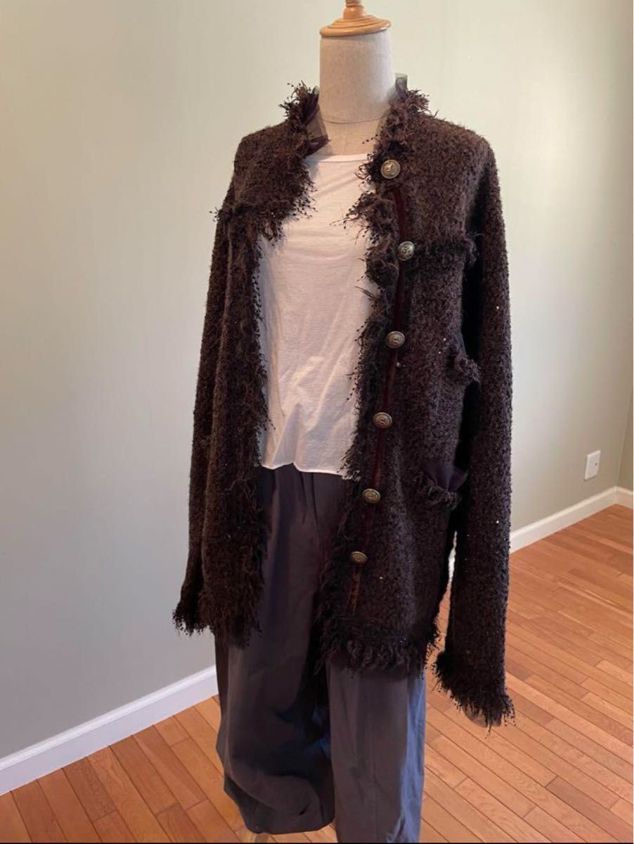 ETRO【美品】3L ツイード ラメ ニット カーディガン ETRO【美品】3L ツイード ラメ ニット カーディガン