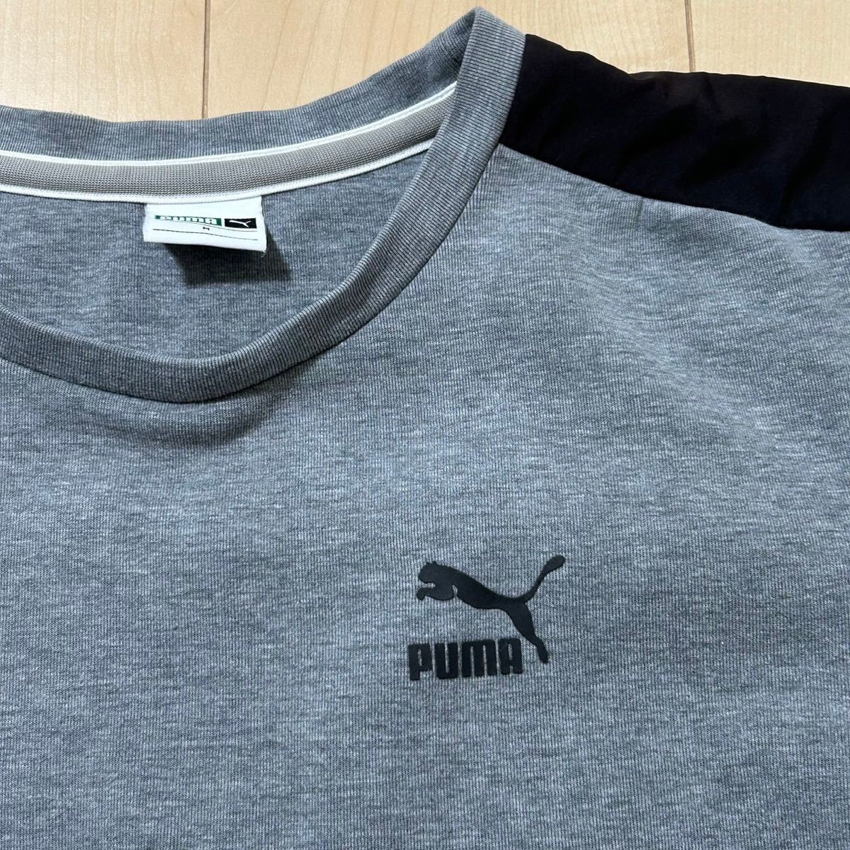 美品　PUMA　プーマ　クルーネック　ストレッチ　長袖　スウェット　トレーナー　トップス　グレー　レディース　Mサイズ_画像3