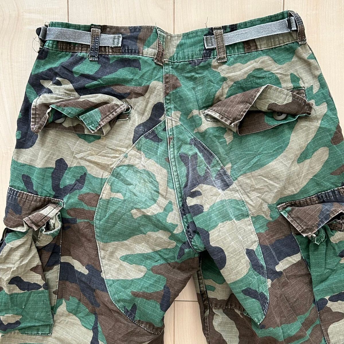 80-90s 米軍実物 放出品 trousers hot weather woodland ミリタリー トラウザー カーゴパンツ M-65 U.S.ARMY SMALL-SHORTの画像4