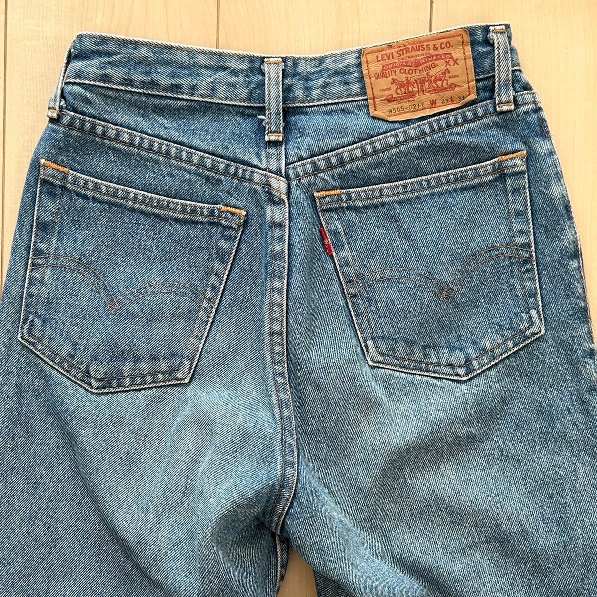 良品　90s　Levi's 505 0217　スリム　テーパード　デニムパンツ　ジーパン　ジーンズ　W29 L31　9号　レディース　Mサイズ相当_画像4