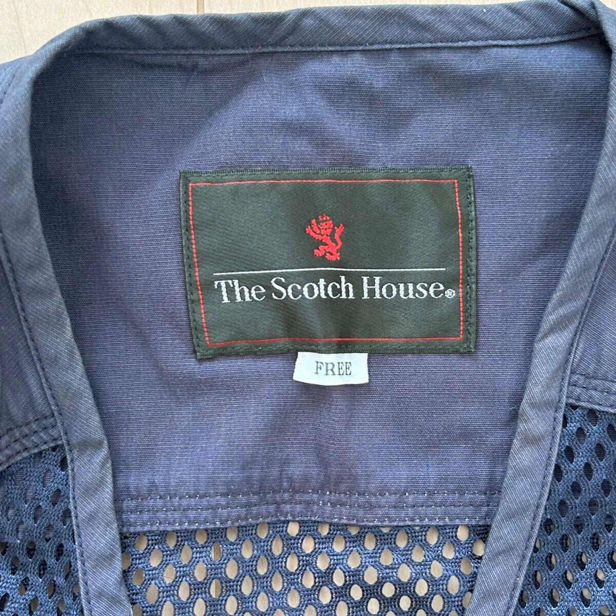 良品 90s THE SCOTCH HOUSE ザ・スコッチハウス 多機能 メッシュベスト フィッシングベスト メンズ フリーサイズ アウトドアの画像3