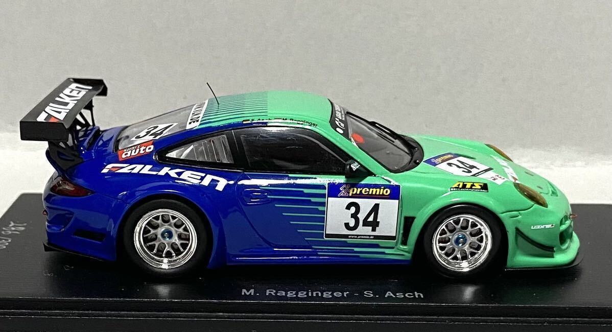 スパークポルシェ別注1/43 ポルシェ911 GT3R No.34 M.RAGGINER/A.ASCH 2011 VLN ニュルブルクリンク FALKEN_画像4