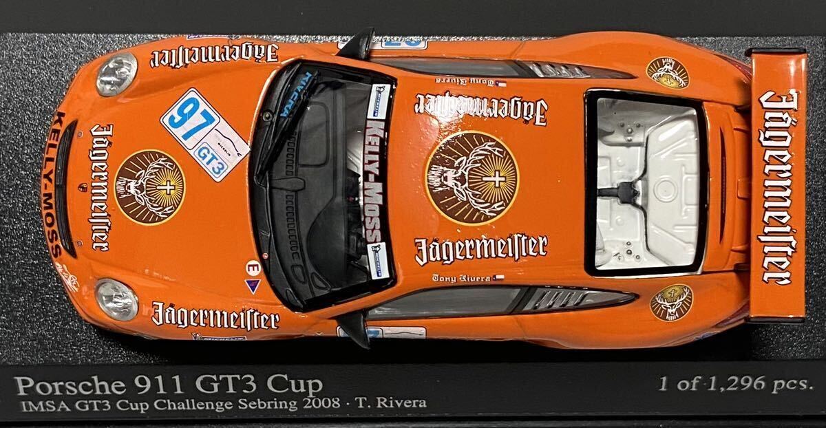 ミニチャンプス 1/43 ポルシェ911 GT3 CUPカー No.97 T.リベラ 2008 IMSA GT3 Cupチャレンジ セブリング イエガーマイスター_画像7