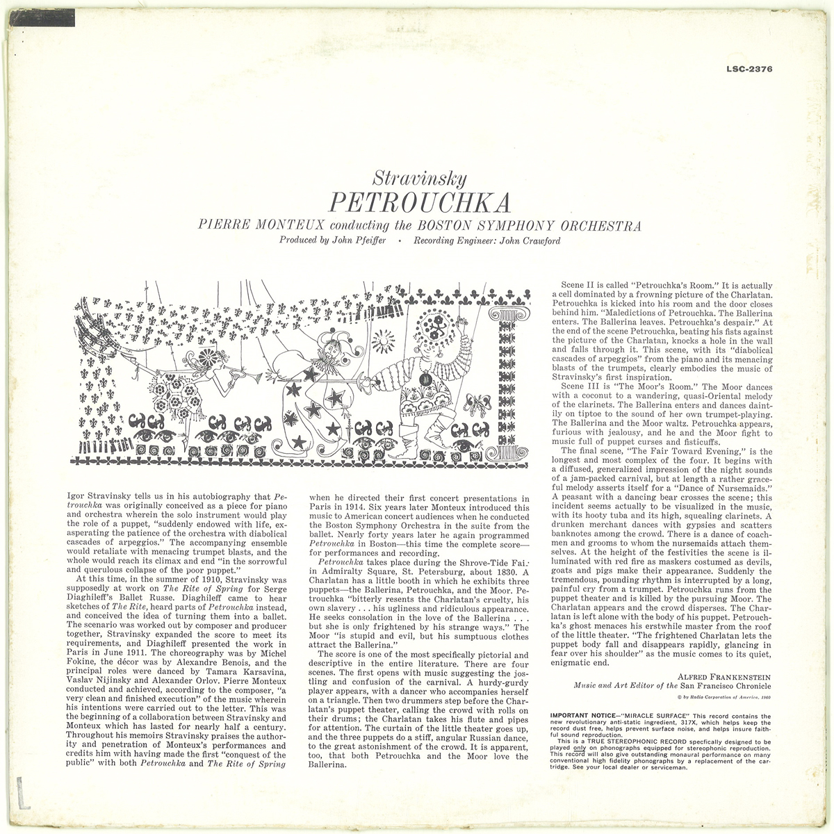 米RCA LSC-2376　ストラヴィンスキー「ペトルーシュカ」　モントゥー　ボストン響_画像2