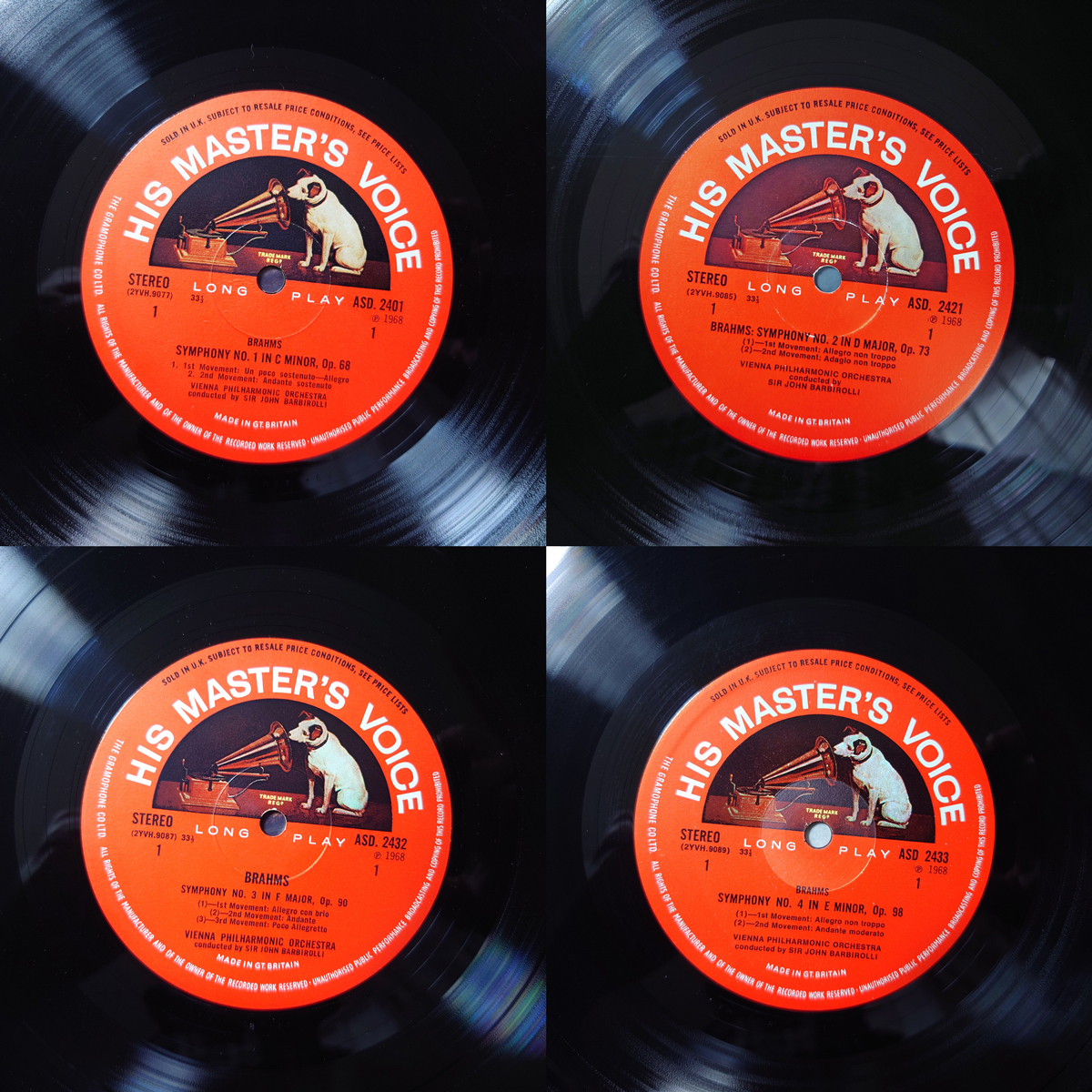英HMV ASD完全初出　ブラームス「交響曲全集」　バルビローリ　ウィーン・フィル_画像3