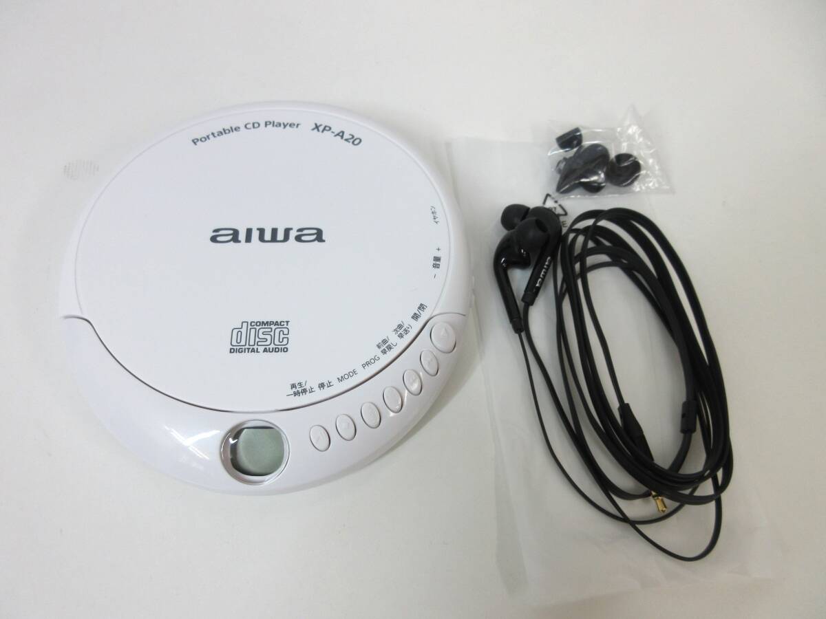  unused [aiwa Aiwa portable CD player XP-A20] white battery type reproduction machine box equipped 2019 year music CD width 134 × depth 148 × height 26mm