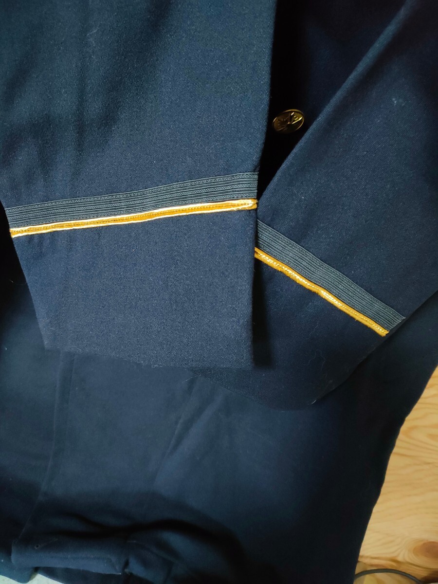 当時物 旧警察 合法品 コート フード付き未記名 制服 昭和レトロ ウール 外套 防寒着 ウール 中古品 ビンテージ アンティーク 長野県 oa5の画像6