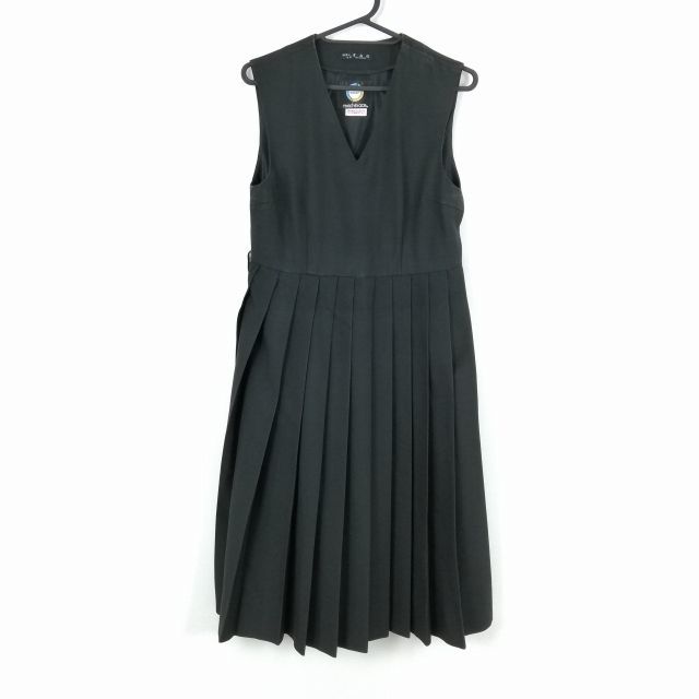 1円 ジャンパースカート バスト84 ウエスト72 冬物 女子 学生服 中学 高校 黒 制服 中古 ランクC NA9600_画像1