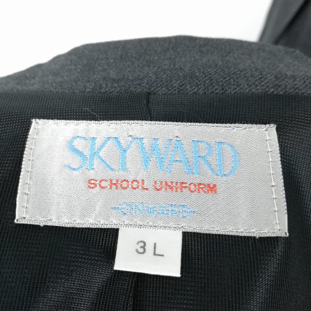 1円 ブレザー スカート リボン 上下4点セット 指定 3L 大きいサイズ 冬物 女子 学生服 東京桜美林中学高校 グレー 中古 ランクB EY6996の画像6