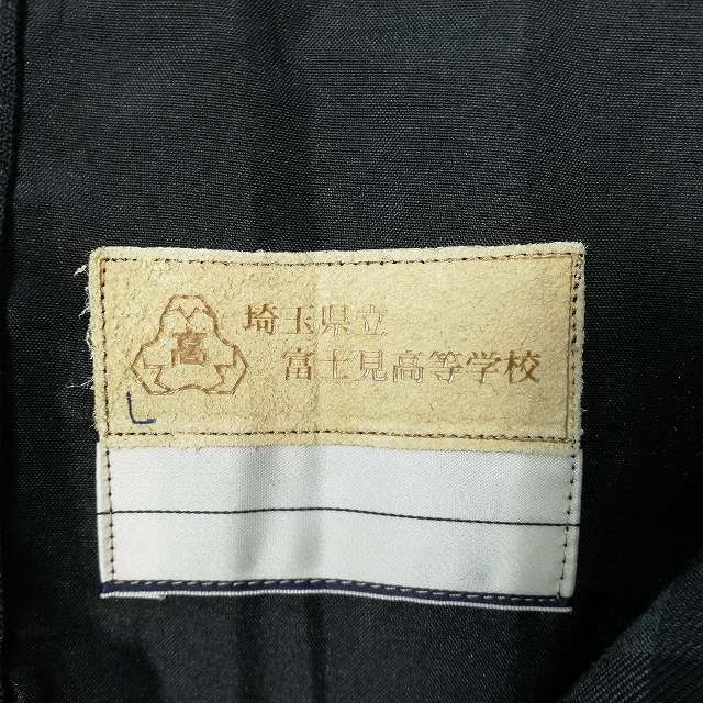 1円 スクールスカート 冬物 w63-丈48 チェック 静岡富士見高校 プリーツ 学生服 制服 女子 中古 IN4223_画像5