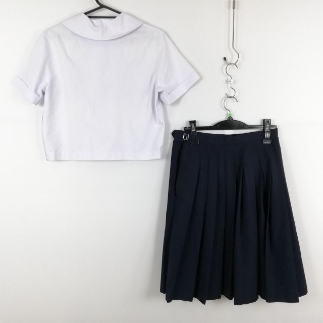 1円 セーラー服 スカート 上下2点セット 夏物 女子 学生服 大分滝尾中学 白 制服 中古 ランクC NA9662_画像2