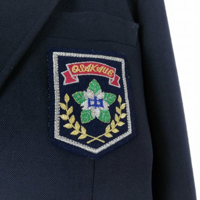 1円 ブレザー チェックスカート リボン 上下4点セット 指定 冬物 女子 学生服 東京大坂上中学 紺 制服 中古 ランクC EY8095_画像5