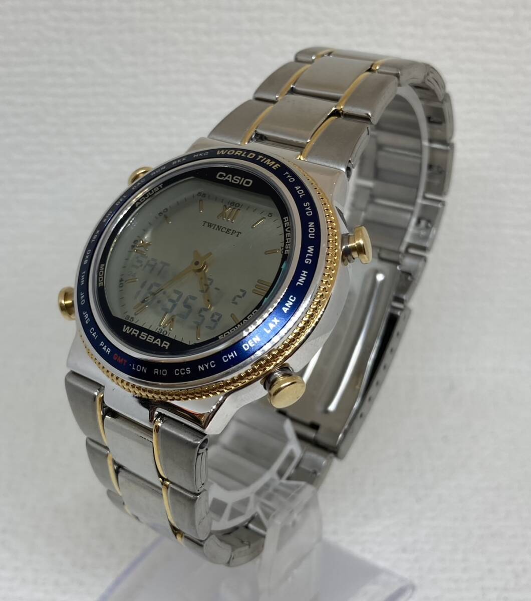 『7806』 可動品　CASIO/カシオ ABX-610 TWINCEPT ツインセプト WORLD TIME ワールドタイム クォーツ時計　デジタル_画像2