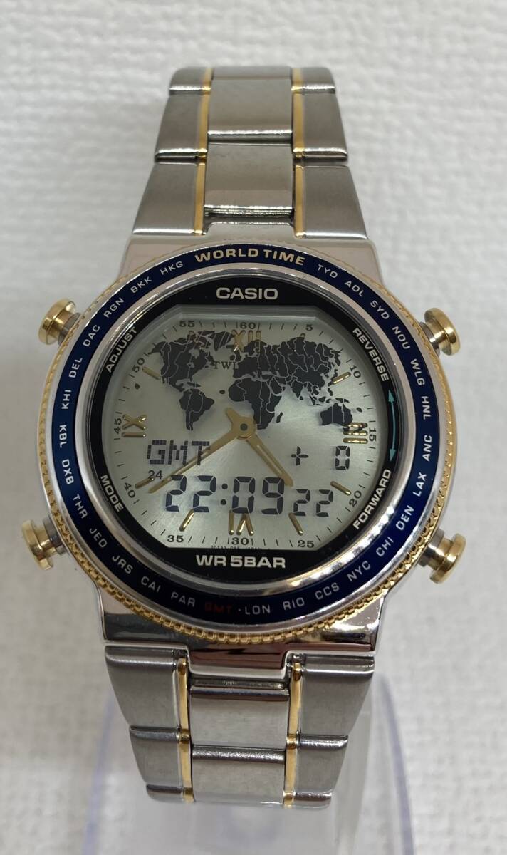 『7806』 可動品　CASIO/カシオ ABX-610 TWINCEPT ツインセプト WORLD TIME ワールドタイム クォーツ時計　デジタル_画像7