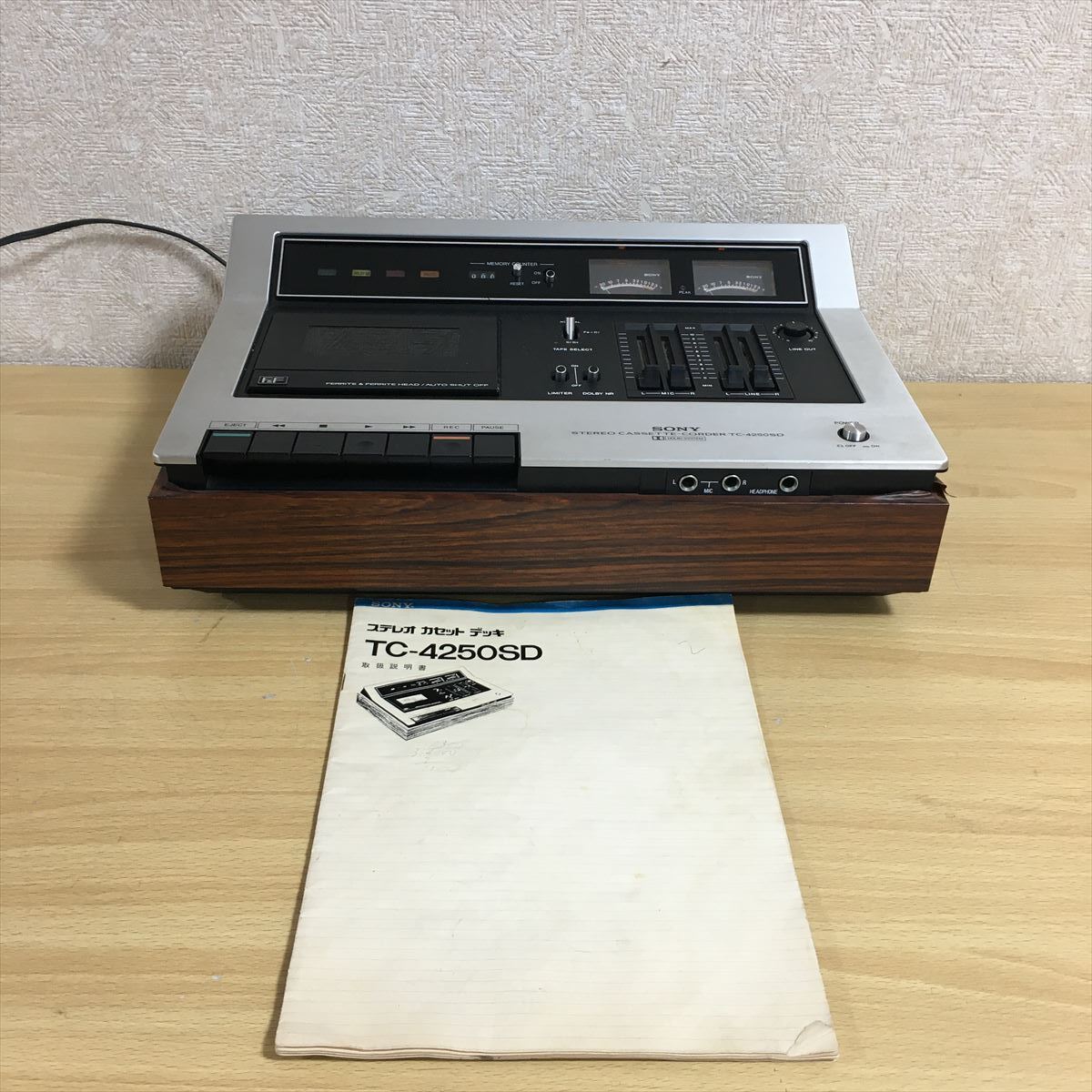 SONY Sony TC-4250SD stereo cassette deck DOLBY SYSTEM Showa Retro audio equipment manual attaching 3s5397