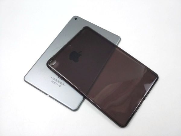 iPad mini 4用 カバー ソフトケース 背面 薄型 TPU クリア ブラック_画像7