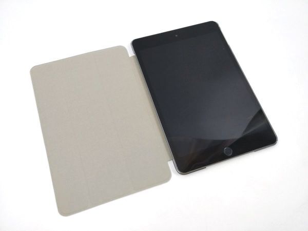 iPad mini4用 カバー PUレザー+ハードケース 三折 薄型 シルバー_画像3