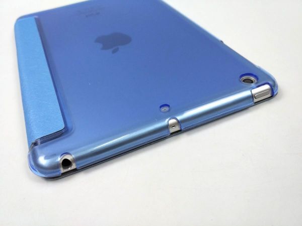 iPad mini1/2/3用 カバー PUレザー+ハードケース スタンド 薄型 ブルーの画像6
