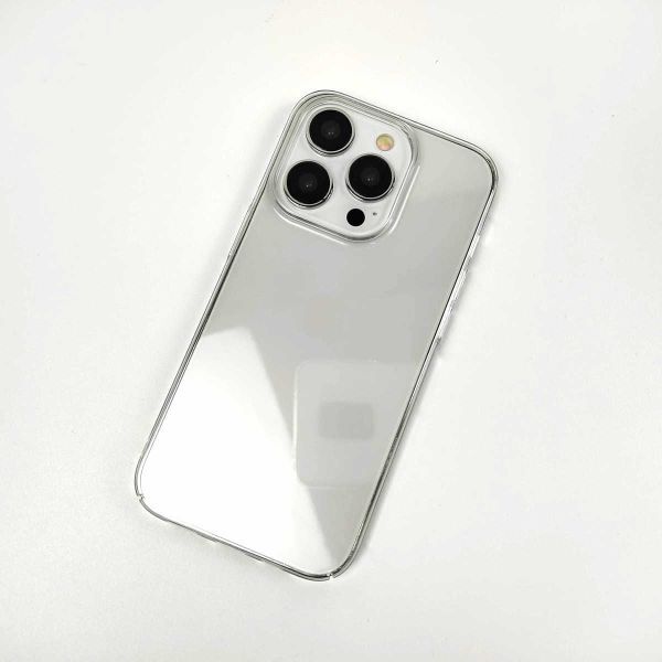 iPhone 14 Pro用 薄型ハードケース カバー シンプル 透明 クリア 側面フル保護 PC_画像1