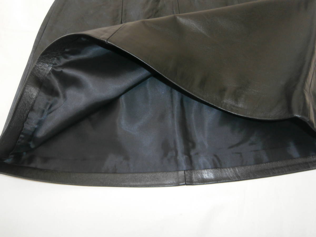 レディース　　牛皮　レザー　ヒップボーン　　台形ミニスカート　　ブラックカラー　　Ｍサイズ　　新品_画像7