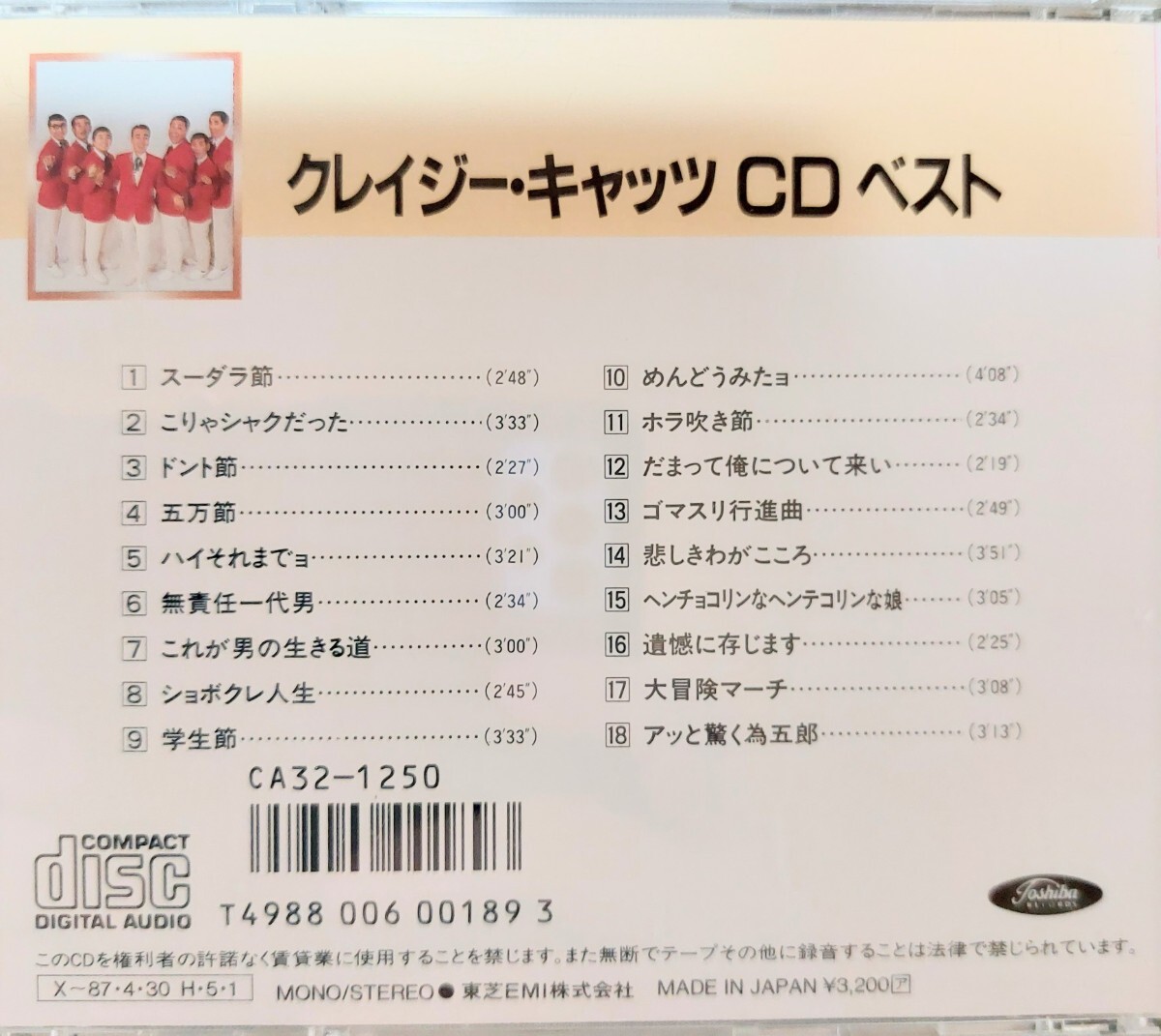 クレイジーキャッツ　cd アルバム　ベスト_画像2