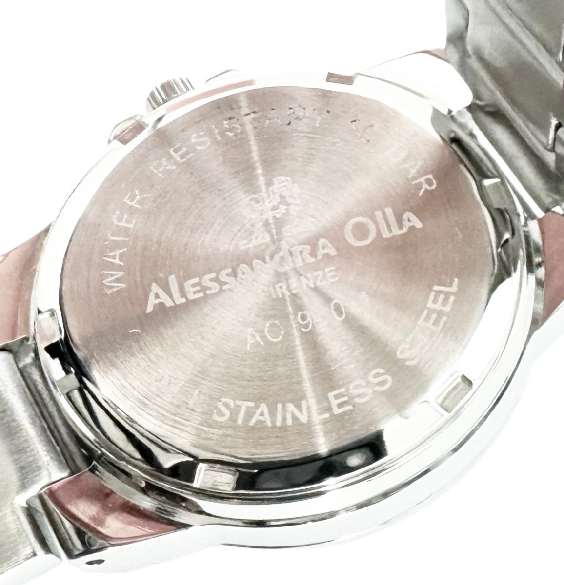 未使用品 ALESSANDRA OLLA アレサンドラオーラ レディース クォーツ アナログ ステンレス 腕時計 AO-900 黒文字盤 定価￥49,500- 箱説有_画像5