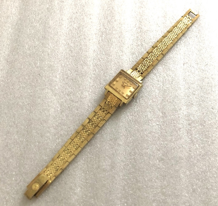 RADO スクエア 手巻 レディース 稼動品 ウォッチ GOLD カラー 機械式 ブレスレット VINTAGE アンティーク 好きに も ドレス 時計 ラドー の画像2