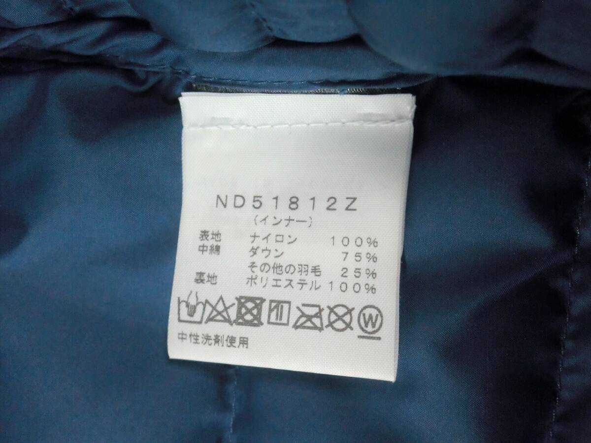 A3376 THE NORTH FACE ノースフェイス インナー付きジャケット サイズL ネイビー 紺 ブルー青 ND51812Z 中古_画像8